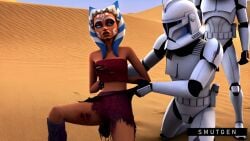 ahsoka_tano ai_generated alien_girl beaten bound bruised captured clone_trooper clone_wars defeated_heroine gangbang implied_rape multiple_males orange_skin rape ripping_clothing smutgen star_wars tatooine togruta torn_clothes torn_clothing