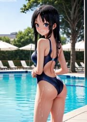 1girls 2d ai_generated ass athletic athletic_female back bare_shoulders belly black_hair blue_eyes blush chest cleavage curvy curvy_figure cute cute_face detailed eyelashes eyeshadow female female_only fit fit_female focus high_quality hime_cut k-on! legs leotard light-skinned_female light_skin lips lipstick long_hair looking_at_viewer makeup mascara mature medium_breasts midriff mio_akiyama_(k-on!) naked navel nero100 one-piece_swimsuit pale-skinned_female pale_skin petite petite_body posing school_swimsuit seductive seductive_look skin_tight smile stable_diffusion standing swimsuit swimwear tagme thighs young younger_female