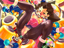 anal blush breasts censored kobun larger_female mega_man mega_man_legends open_clothes open_shirt pussy servbot shirt size_difference small_dom_big_sub smaller_male tron_bonne underling