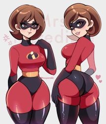 ass breasts elastigirl female female_only helen_parr looking_at_viewer short_hair solo tagme the_incredibles touyarokii