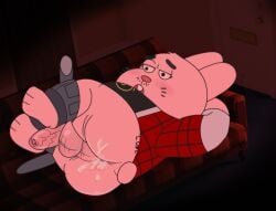 1boy anal ass bottomless bunny cum gay heathenpixel male_focus male_only richard_watterson the_amazing_world_of_gumball