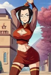 1girls ai_generated avatar_legends avatar_the_last_airbender azula college_girl female fire_nation glasses nickelodeon