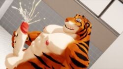 3d_model abs anthro boner breasts cum cum_shot cumming disney explosive_cum flmusicshare furry glans masturbating masturbation multicoloured_fur muscle muscular naked orange_fur orgasm pecs penis public_bathroom stripes tiger tiger_dancer_(zootopia) valorlynz2 zootopia