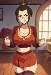 1girls ai_generated avatar_legends avatar_the_last_airbender azula college_girl female fire_nation glasses nickelodeon