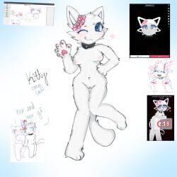 ;3 animal_ears animal_humanoid animal_tail anthro areolae blue_eyes blush cat_ears cat_tail catgirl choker ear emoji_cat flower flower_in_hair flower_on_head flowers_on_head fur fur_breasts furry furry_only happy humanoid_pussy kitty_emojii lesbian nipples no_panties one_eye_closed open_mouth pink_nipples posing purple_cat reference_image see-through_ears silly spiked_collar standing standing_on_one_leg tagme tail tiktok vagina waving_at_viewer white_cat white_fur whiteboardfox winking winking_at_viewer winking_eye youtube youtube_shorts