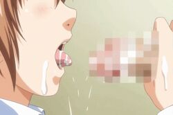 animated censored cum cum_in_mouth cumshot d-spray facial fellatio oral tongue