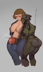 1futa 1girls 2023 artificial_vagina assaultron balls big_ass big_balls big_breasts big_penis breasts brown_hair character_request closed_eyes clothed clothing edging erection evil_tradesman fallout female femdom futa_on_female futanari futasub handjob handjob_w/sex_toy huge_breasts human humanoid light-skinned_futanari light_skin mostly_clothed nude onahole open_clothes orgasm_denial penis penis_out robot robot_girl short_hair standing vault_suit