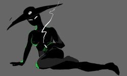 1girls carapacian cigarette female female_focus female_only hat headgear homestuck looking_at_viewer nude nude_female nudity posing_for_the_viewer smoking snowman_(homestuck) soldierexclipse solo solo_female