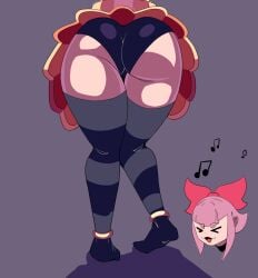 black_panties brawl_stars cute cute_face female female_focus female_only fung_enoki melodie_(brawl_stars) panties pink_hair skirt skirt_lift skirt_up socks stockings