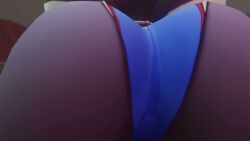 2girls 3d all_fours amber_(genshin_impact) animated ass ass_closeup ass_shake big_ass black_hair bouncing_ass brown_hair curvy genshin_impact hands_on_hips hi_res hoyoverse kishi long_hair mona_(genshin_impact) no_sound pantyhose shorts teasing teasing_viewer thick_ass thick_thighs twerking video
