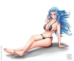 1girls bikini blue_hair crafted_lightning female female_only nefertari_vivi one_piece shounen_jump solo solo_female tagme white_background