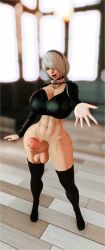 1futa 3d balls big_breasts big_penis bighungbun bottomless breasts futa_only futanari hairband huge_breasts huge_cock intersex light-skinned_futa light_skin long_penis looking_at_viewer nier nier:_automata penis short_hair solo testicles thighhighs white_hair yorha_2b