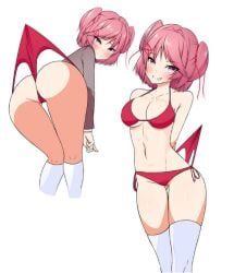 1girls doki_doki_literature_club female female_only human human_only light-skinned_female light_skin natsuki_(doki_doki_literature_club) pain rirnn solo solo_female tagme wedgie