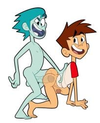 2boys anal ass billy_joe_cobra bottomless dude,_that's_my_ghost! gay ghost ghost_sex grin happy_sex incest interspecies iyumiblue male male_only nickelodeon nude nude_male see-through smile spencer_wright transparent_background white_outline yaoi