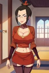 1girls ai_generated avatar_legends avatar_the_last_airbender azula college_girl female fire_nation glasses nickelodeon