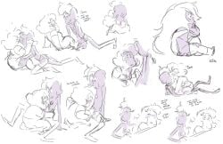 after_sex amethyst_(steven_universe) english_text genderswap_(ftm) horny_female lars multiple_scenes official_art purple_body rebecca_sugar_(artist) sadie_miller shapeshifter sketch sketch_page steven_universe