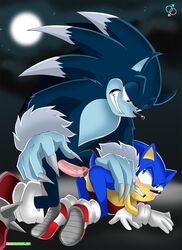 anthro blue_fur furry gay hedgehog male_only mammal palcomix rear_deliveries selfcest sonic_(series) sonic_the_hedgehog sonic_the_werehog werehog