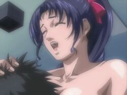 1boy animated bible_black bible_black_gaiden black_hair bouncing_breasts breast_grab breast_sucking breastfeeding breasts close-up closed_eyes female happy hiratani_seiichi kozono_nami large_breasts licking mind_control nipples nude open_mouth purple_hair rape saliva short_hair smile spiked_hair straight thighhighs tongue ugly_bastard ugly_man