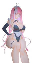 1girls adult adult_female ahoge antenna_hair bare_calves bare_chest bare_hands bare_hips bare_knees bare_legs bare_shoulders bare_skin bare_thighs bewitching_thighs big_breasts big_breasts black_leotard black_ribbon black_sleeves black_thighband black_topwear blunt_bangs braid braided_hair braided_pigtails braided_twintails breasts busty busty_female busty_girl character_request child_bearing_hips cleavage collarbone copyright_request curvaceous curvaceous_body curvaceous_female curvaceous_figure curvaceous_hips curvy curvy_body curvy_female curvy_figure curvy_hips digital digital_art digital_drawing digital_drawing_(artwork) digital_media digital_media_(artwork) elbows exposed_chest exposed_hips exposed_legs exposed_shoulders exposed_skin exposed_thighs eyebrows_visible_through_hair female female_focus female_only fertile_hips fingernails fingers glasses glasses_on_face glasses_on_head high_resolution highres hourglass_figure knees large_boobs large_breasts lean_figure leotard lips long_hair looking_at_viewer maid maid_apron maid_cap maid_headdress maid_outfit mature mature_female multicolored_hair nail_polish nails narrow_waist open_mouth open_mouth_smile parted_lips pink_eyebrows pink_hair pink_hair_female plump_breasts purple_fingernails purple_nail_polish purple_nails ribbon s7nsles shoulders simple_background sitting sleeves slender_body slender_waist slim_waist smile smiley_face smiling smiling_at_viewer solo thick_thighs thighband thighs tongue topwear upper_body upper_teeth very_long_hair very_long_hair_female white_background white_hair white_hair_female wide_hips