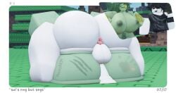 1boy 1girls 3d anus areolae artist_name ass balls breasts cum cum_in_pussy cum_inside dated female green_skin male mating_press moonyrr34 nipple_piercing nipples outdoors pubic_hair pussy roblox roblox_game robloxian sex sol's_rng straight tagme vaginal vaginal_penetration vaginal_sex white_skin