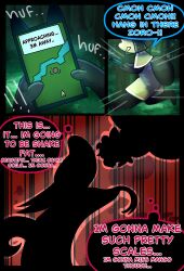 absurd_res coiled_up coiling coiling_another coiling_around_body comic comic_panel english_text generation_5_pokemon halfpricesouls hi_res imminent_vore male male/male mango_(halfpricesouls) nintendo pokemon pokemon_(species) running screen screen_glow serperior text zoro_(halfpricesouls)