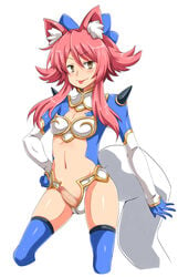 1boy androgynous animal_ears balls_in_panties crossdressing midriff navel penis pink_hair pxkanif tagme trap