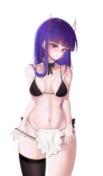 1girls akuma_nihmune bare_arms bare_belly bare_chest bare_hands bare_hips bare_legs bare_midriff bare_navel bare_shoulders bare_skin bare_thighs belly belly_button bikini bikini_top black_bikini black_bikini_top black_legwear black_stockings black_string_bikini black_swimsuit black_swimwear black_thigh_highs black_thighhighs blunt_bangs breasts breasts_apart closed_mouth_smile collarbone curvaceous curvaceous_body curvaceous_female curvaceous_figure curvaceous_hips curvy curvy_body curvy_female curvy_figure curvy_hips digital digital_art digital_drawing digital_drawing_(artwork) digital_media digital_media_(artwork) exposed_arms exposed_belly exposed_chest exposed_hips exposed_legs exposed_midriff exposed_navel exposed_shoulders exposed_skin exposed_thighs female female_focus female_only fingernails fingers halterneck head_tilt high_resolution highres horn horns hourglass_figure lean_figure legwear lips long_hair looking_at_viewer maid maid_apron maid_bikini medium_breasts midriff nail_polish nails narrow_waist navel purple_eyebrows purple_eyes purple_eyes_female purple_hair purple_hair_female red_fingernails red_horn red_horns red_nail_polish red_nails ribbon s7nsles shoulders simple_background slender_body slender_waist slim_waist smile smiley_face smiling smiling_at_viewer smirk solo standing stockings string_bikini swimsuit swimwear thick_thighs thigh_gap thigh_highs thighhighs thighs thong thong_aside thong_bikini tilted_head twintails twintails_(hairstyle) upper_body virtual_youtuber vtuber vtuberfanart white_background wide_hips
