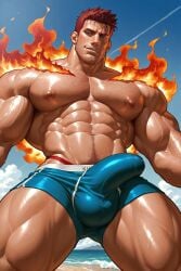 ai_generated bara beach big_ass big_butt big_muscles boku_no_hero_academia boxers boxers_(clothing) boxers_only bubble_ass bubble_butt daddy dilf endeavor_(my_hero_academia) enji_todoroki fat_ass fat_butt fire flaming_back gay glistening glistening_body glistening_butt glistening_skin hunk juicy_ass juicy_butt male male_only muscles muscular muscular_arms muscular_ass muscular_back muscular_legs muscular_male muscular_thighs my_hero_academia plump_ass plump_butt red_hair seductive_body seductive_look seductive_pose seductive_smile shiny shiny_ass shiny_body shiny_butt shiny_skin solo_male thick_ass thick_butt thick_thighs wet wet_ass wet_body wet_skin zodoai