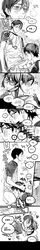 2boys ace_of_diamond blush comic cum cum_in_mouth dialogue fellatio furuya_satoru glasses hair human korean_text male_only miyuki_kazuya monochrome multiple_boys naughty_face oral penis short_hair testicles text translation_request wince yaoi