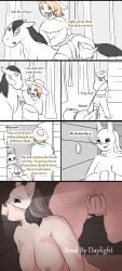 anna_(dead_by_daylight) blowjob bred_by_daylight caleb_quinn captured comic dead_by_daylight demonettem dialogue fingering fingering_self functionally_nude functionally_nude_female glory_hole glory_hole mask masked masked_female naked_female nude nude_female penis text the_huntress_(dead_by_daylight)