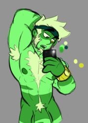 abs biceps green_skin heterochromia hotowl777 male_only muscular pecs phone selfie steven_universe tagme tagme_(character)