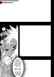 1girls bleach breasts comic dark-skinned_female doujin doujinshi english_text female female_only hentai huge_breasts male penis text text_bubble tia_harribel tier_harribel xhaart