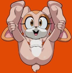 1female 1females 1girls 2d 2d_(artwork) 2d_artwork anthro buckteeth bunny bunny_ears bunny_girl bunny_tail bunny_teeth cream_the_rabbit cub female grabbing grabbing_own_leg grabbing_own_legs legs legs_apart legs_spread legs_up lore_accurate mobian mobian_(species) mobian_rabbit mouth no_anus no_genitals no_nipples no_pussy no_vagina null null_bulge nullification open_mouth orange_background rabbit rabbit_ears rabbit_girl rabbit_tail sega solo solo_female solo_focus sonic_(series) sonic_the_hedgehog_(series)