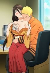 1boy1girl accurate_art_style affair ai_generated at_work blush boruto:_naruto_next_generations breast_grab breasts brother_in_law_and_sister_in_law brown_hair cheating cheating_husband duo_focus embarrassed female grabbing_breasts hokage hokage_office hyuuga_hanabi indoors jacket kimono kissing kissing_neck long_hair lovers male male/female naruto naruto_(series) office office_chair one_breast_out one_eye_closed ponytail sitting sitting_on_chair sitting_on_lap sitting_on_person skirt straddling straight uncensored undressing uzumaki_naruto very_long_hair yellow_hair