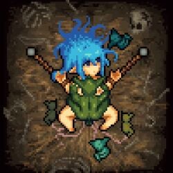 1boy1girl birth bondage captured empty_eyes female genvoke goblin male monster original pixel_animation pixel_art pregnant prisoner rape_slave raped_by_monster seedbed shortstack spawning