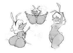 1girls anus ass balls big_ass big_butt blush bottom_heavy breasts bunny_ears bunny_tail bunnysuit character_in_background deltarune elnina_(deltarune) female female_focus female_only flaccid flaccid_penis foreskin inspectormcpig lanino_(deltarune) legs_apart penis solo solo_female solo_focus tagme undertale undertale_(series) various_poses various_positions