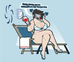 1girls bikini english_text female_only jane_crocker only_female text xenopavilia
