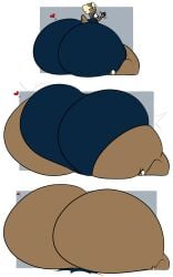 ass ass_expansion big_ass big_breasts breasts bubble_ass bubble_butt expansion female furry huge_ass hyper_ass puffster3 tagme thick_thighs wide_hips