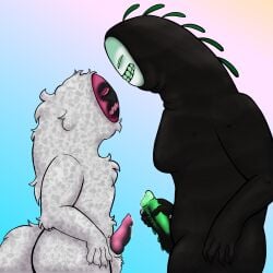 avoider_(die_of_death) die_of_death_(roblox) fur furry knot monster monster_cock monster_on_monster penis precum precum_drip precum_on_penis pursuer_(die_of_death) roblox sheath size_comparison size_difference
