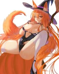 1girls animal_ear_fluff animal_ears animal_tail big_breasts big_breasts black_choker black_footwear black_hat black_high_heels black_leotard black_shoes black_topwear breasts breasts_apart busty busty_female busty_girl calves choker collarbone digital digital_art digital_drawing digital_drawing_(artwork) digital_media digital_media_(artwork) eyebrows_visible_through_hair female female_focus female_only fingernails fingers footwear fox_ears fox_girl fox_tail foxgirl full_body ginger ginger_hair groin hair_between_eyes hat high_heels high_resolution highres huge_boobs huge_breasts inguinal_crease inguinal_ligament knees large_boobs large_breasts lean_figure legs legs_apart legs_spread legwear leotard long_hair looking_at_viewer midriff nail_polish nails narrow_waist orange_eyebrows orange_fingernails orange_hair orange_hair_female orange_nail_polish orange_nails original original_art original_artwork original_character plump_breasts red_eyes red_eyes_female resting_breasts s7nsles shoes shoulders simple_background slender_body slender_waist slim_waist solo spread_legs spreading_legs spreading_thighs stockings thick_thighs thigh_highs thighhighs thighs topwear very_long_hair very_long_hair_female white_background white_legwear white_stockings white_thigh_highs white_thighhighs witch_hat