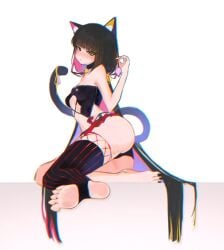 1girls animal_ear_fluff animal_ears ass belly black_hair black_hair_female black_nail_polish black_nails black_toenail_polish black_toenails blush blush_face blushing_at_viewer blushing_female blushing_lines breasts catgirl digital digital_art digital_drawing digital_drawing_(artwork) digital_media digital_media_(artwork) elbows emarrassed embarrassed_expression embarrassed_female eyebrows_visible_through_hair feet female female_focus female_only fingers flustered flustered_female foot_fetish foot_focus full_body head_tilt high_resolution highres lean_figure legs long_hair looking_at_viewer midriff multicolored_hair nail_polish nails narrow_waist original original_art original_artwork original_character pink_hair pink_hair_female s7nsles shoulders simple_background sitting slender_body slender_waist slim_waist small_breasts soles solo stirrup_legwear stirrup_stockings stirrup_thighhighs thighs tilted_head toenail_polish toenails toes very_long_hair very_long_hair_female white_background