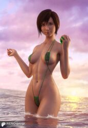 1girls 4k absurd_res ass barefoot belly belly_button big_ass big_breasts bikini blush breasts busty child_bearing_hips cleavage curvaceous curves curvy curvy_body curvy_female detailed_background female female_focus female_only final_fantasy final_fantasy_vii highres hourglass_figure inviting light-skinned_female light_skin looking_at_viewer micro_bikini navel pose posing posing_for_the_viewer rendonyx seductive seductive_smile short_hair sling_bikini smile smiling_at_viewer solo solo_female square_enix suggestive thick thick_ass thick_thighs titties venus_body video_game video_game_character video_game_franchise video_games voluptuous water wet wet_body wide_hips yuffie_kisaragi