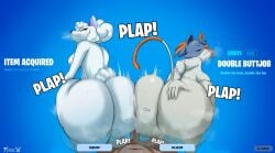 2girls alternate_version_available ass big_ass big_butt bubble_butt canine cate_meowdy_(fortnite) cum cum_in_ass feline fortnite fortnite:_battle_royale fur furry lady_poodlina_(fortnite) nude nude_anthro nude_female plap plapping plapping_ass plapping_big_butt twitter_username unnamed_poodle_(fortnite)