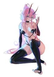 1girls bare_belly bare_chest bare_hands bare_hips bare_midriff bare_shoulders bare_skin belly black_choker black_fingernails black_leggings black_legwear black_nail_polish black_nails black_stockings black_thigh_highs black_thighhighs black_toenail_polish black_toenails breasts breasts_apart choker collarbone curvaceous curvaceous_body curvaceous_female curvaceous_figure curvaceous_hips curvy curvy_body curvy_female curvy_figure curvy_hips digital digital_art digital_drawing digital_drawing_(artwork) digital_media digital_media_(artwork) elbows exposed_belly exposed_chest exposed_hips exposed_midriff exposed_shoulders exposed_skin feet female female_focus female_only fingernails fingers full_body hair_between_eyes head_tilt high_resolution highres horn horns hourglass_figure knee_up knees lean_figure leggings legs legwear long_hair looking_at_viewer medium_breasts midriff nail_polish nails narrow_waist original original_art original_artwork original_character pink_eyebrows pink_hair pink_hair_female ponytail purple_eyes purple_eyes_female purple_horn purple_horns s7nsles shoulders simple_background sitting slender_body slender_waist slim_waist soles solo stirrup_legwear stirrup_stockings stirrup_thighhighs stockings thick_thighs thigh_highs thighhighs thighs tilted_head toenail_polish toenails toes violet_eyes white_background wide_hips zelie_(s7nsles)
