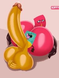 1boy 1girls ass ass ass_bigger_than_body balls balls_bigger_than_body ballsack bow_tie bowtie clip_(snipperclips) erect_penis erection huge_ass huge_balls huge_butt huge_cock huge_cock huge_thighs hyper hyper_ass hyper_balls hyper_butt hyper_genitalia hyper_penis hyper_testicles hyper_thighs imminent_sex kiffy_(artist) leaking leaking_cum leaking_precum massive_ass massive_thighs paper penis penis_bigger_than_body pink_skin sitting sitting_on_another sitting_on_ass sitting_on_lap small_but_busty small_but_hung snip_(snipperclips) snipperclips sweat sweatdrop sweating thighs tongue tongue_out yellow_body yellow_skin