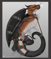 absurd_res arti-ramon bandage bandaged_chest belly belt binder_(restraint) bodily_fluids bondage bondage bound carter1215 chastity_cage chastity_device cheek_horn cheek_tuft clothing collar cuff_(restraint) digital_media_(artwork) dildo dragon erection european_mythology eye_mask facial_horn facial_tuft feral feral_bondage genital_fluids genitals gradient_horn gradient_wings head_crest hi_res highlights_(coloring) horn latex latex_bondage latex_clothing latex_legwear latex_tail_stocking latex_thigh_highs leg_bondage legwear letterbox male markings membrane_(anatomy) membranous_wings multicolored_body multicolored_wings mythological_creature mythological_scalie mythology orange_body penis precum restraints ribbed_horn scaled_body scalie sex_toy simple_background solo strapped_in_dildo strapped_in_toy tail tail_bondage tail_tied thigh_highs toy_in_ass tuft vibrator western_dragon white_belly wings wyvern