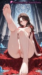 1girls 2025 ai_generated ass bangs barefoot blush breasts brown_hair cape cinder_fall earrings feet female female_only foot_focus hi_res highres jewelry large_breasts leg_up legs long_hair looking_at_viewer naked_cape natsuyoru nipples nude patreon pov_feet pussy red_cape red_eyes rwby rwby_ice_queendom sitting smile soles solo thighs toes uncensored vagina voluptuous voluptuous_female wet