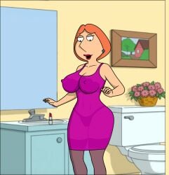 ai_generated animated ass big_breasts bra dress family_guy lois_griffin pussy stockings thong undressing