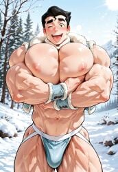 abs ai_generated bara bara_tiddies bara_tits biceps big_ass big_biceps big_pecs bolin breasts bubble_butt chest chest_focus himbo hunk looking_at_viewer male male_focus male_only man_boobs muscles muscular muscular_arms muscular_legs muscular_male muscular_thighs nipples nuktuk obliques pec_grab pec_squeeze pectorals presenting presenting_breasts revealing_clothes smile solo solo_focus solo_male squeezing squeezing_breast squeezing_breasts_together the_legend_of_korra wink yaoi