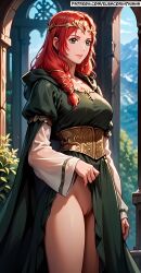 1girls adult adult_female ai_generated anime big_breasts braid braided_hair braided_ponytail breasts cape elsacorinthiana exhibitionism exhibitionist exposed_midriff exposed_pussy exposed_shoulders exposed_torso female female_only gold_tiara green_cape green_dress green_eyes green_eyes_female hera_hammerhand horny horny_face horny_female hourglass_figure light-skinned_female light_skin long_dress lord_of_the_rings medieval medieval_background medieval_clothing medieval_dress midriff nature nature_background navel nipples nudist outdoor_nudity outdoors outdoors_nudity patreon patreon_link patreon_logo patreon_reward patreon_url patreon_username pussy red_hair red_hair_female semi-naked semi-nude semi_naked semi_nude shoulders showing_pussy skinny skinny_girl solo standing thin thin_body tiara tied_hair uncensored war_of_the_rohirrim wonderland